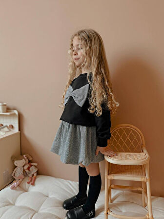 KIZ ÇOCUK FİYONK MODELLİ SİMLİ ETEKLİ TAKIM