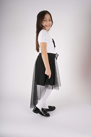 23 NİSAN 29 EKİM KONSEPT YILDIZ PULLU TÜL DETAYLI KUYRUK TÜL ETEKLİ TAKIM