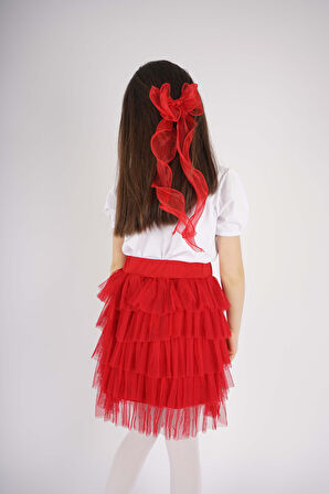 23 NİSAN 29 EKİM KONSEPT YILDIZ DETAYLI TÜL DETAYLI KAT KAT TÜTÜ ETEKLİ TAKIM