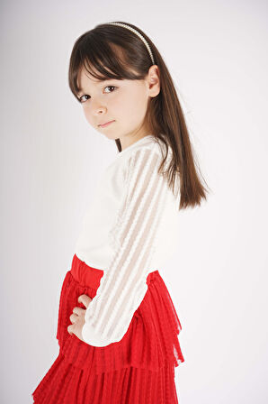 23 NİSAN 29 EKİM KONSEPT KOL TÜL DETAYLI KAT KAT TÜTÜ ETEKLİ TAKIM