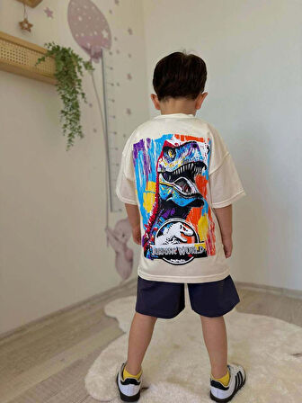 ERKEK ÇOCUK JURASSİC PARK PAMUK ŞORTLU TAKIM