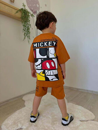 ERKEK ÇOCUK MİCKEY MODELLİ ŞORTLU PAMUK TAKIM