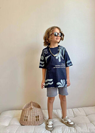 ERKEK ÇOCUK KAKTÜS DESENLİ MÜSLİN ŞORTLU PAMUK TAKIM