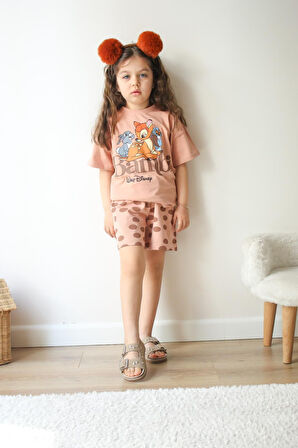 KIZ ÇOCUK SİNBAD MODELLİ ŞORTLU PAMUK TAKIM