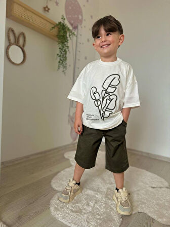 ERKEK ÇOCUK KETEN ŞORTLU CEP MODELLİ PAMUK ŞORTLU TAKIM