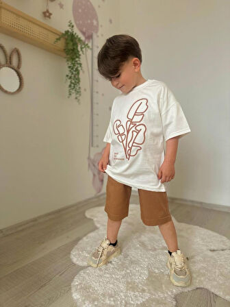 ERKEK ÇOCUK KETEN ŞORTLU CEP MODELLİ PAMUK ŞORTLU TAKIM