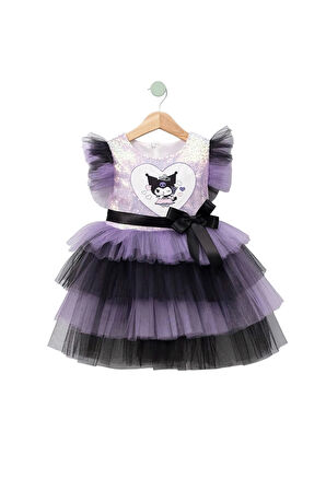 KIZ ÇOCUK KUROMİ MODELLİ TÜL TÜTÜ ETEKLİ ELBİSE