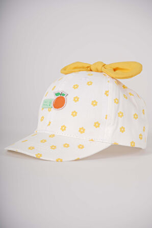 KİTTİ KIZ BEBEK 1-3 YAŞ FİYONK MODELLİ ÇİÇEKLİ ŞAPKA