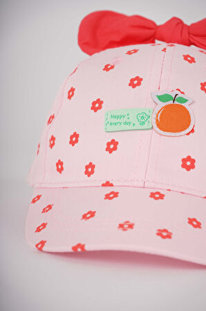 KİTTİ KIZ BEBEK 1-3 YAŞ FİYONK MODELLİ ÇİÇEKLİ ŞAPKA