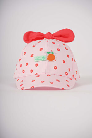 KİTTİ KIZ BEBEK 1-3 YAŞ FİYONK MODELLİ ÇİÇEKLİ ŞAPKA