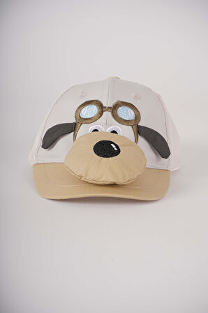 KİTTİ ERKEK BEBEK 1-3 YAŞ KÖPEK MODELLİ ŞAPKA