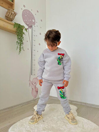 ERKEK ÇOCUK BRAWL STARS MODELLİ 3 İPLİK ŞARDONLU EŞOFMAN TAKIMI