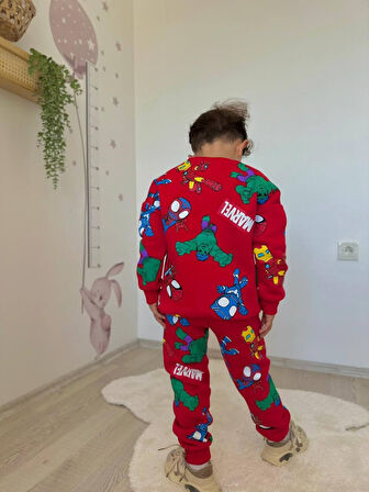 ERKEK ÇOCUK KARAKTER BASKILI 3 İPLİK EŞOFMAN TAKIMI