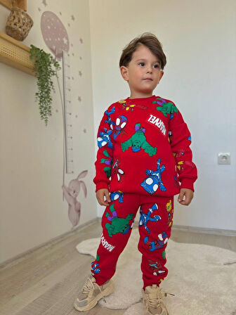 ERKEK ÇOCUK KARAKTER BASKILI 3 İPLİK EŞOFMAN TAKIMI