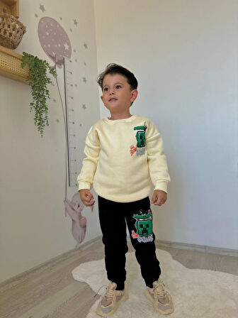 ERKEK ÇOCUK CRAF MODELLİ 3 İPLİK ŞARDONLU EŞOFMAN TAKIMI