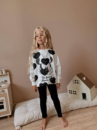 KIZ ÇOCUK MİNNİE MODELLİ TAYTLI TAKIM
