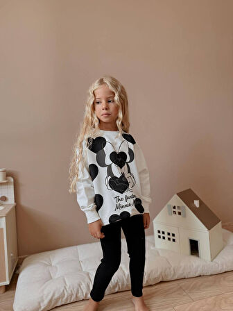 KIZ ÇOCUK MİNNİE MODELLİ TAYTLI TAKIM