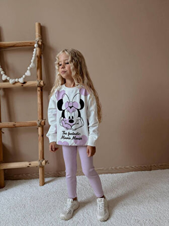 KIZ ÇOCUK MİNNİE MODELLİ TAYTLI TAKIM