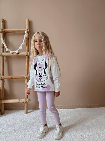 KIZ ÇOCUK MİNNİE MODELLİ TAYTLI TAKIM