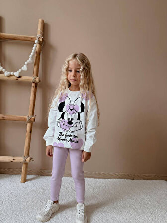 KIZ ÇOCUK MİNNİE MODELLİ TAYTLI TAKIM