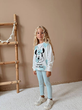KIZ ÇOCUK MİNNİE MODELLİ TAYTLI TAKIM