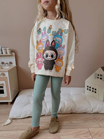 KIZ ÇOCUK LABUBU MODELLİ TAYTLI TAKIM