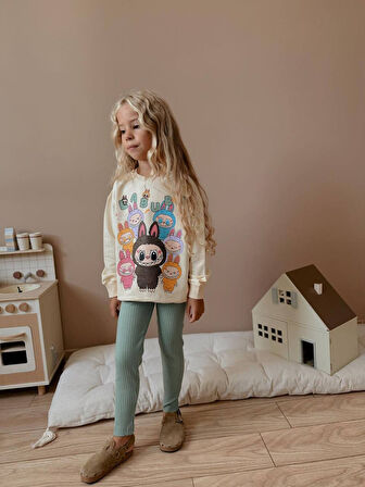 KIZ ÇOCUK LABUBU MODELLİ TAYTLI TAKIM