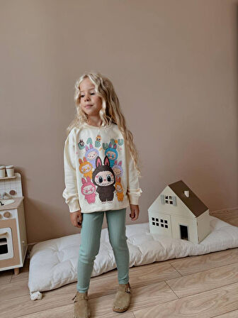 KIZ ÇOCUK LABUBU MODELLİ TAYTLI TAKIM