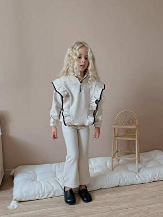 KIZ ÇOCUK YAKA FERMUARLI FİTİLLİ İSPANYOL PAÇA TAKIM