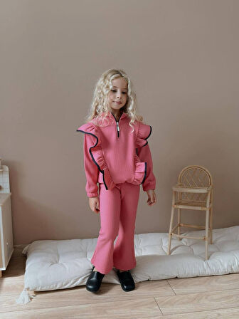 KIZ ÇOCUK YAKA FERMUARLI FİTİLLİ İSPANYOL PAÇA TAKIM