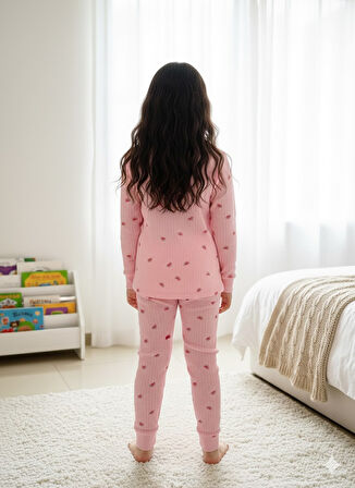 YENİ SEZON KIZ ERKEK ÇOCUK FİTİLLİ PAMUK PİJAMA TAKIMI