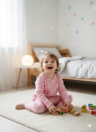 YENİ SEZON KIZ ERKEK ÇOCUK FİTİLLİ PAMUK PİJAMA TAKIMI