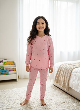 YENİ SEZON KIZ ERKEK ÇOCUK FİTİLLİ PAMUK PİJAMA TAKIMI