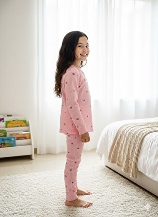 YENİ SEZON KIZ ERKEK ÇOCUK FİTİLLİ PAMUK PİJAMA TAKIMI