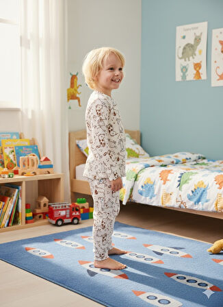 YENİ SEZON KIZ ERKEK ÇOCUK FİTİLLİ PAMUK PİJAMA TAKIMI