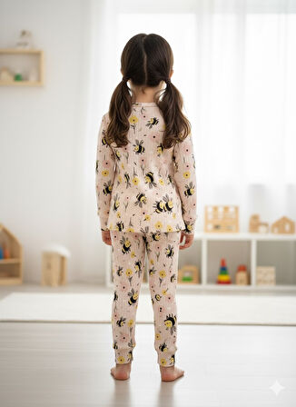 YENİ SEZON KIZ ERKEK ÇOCUK FİTİLLİ PAMUK PİJAMA TAKIMI