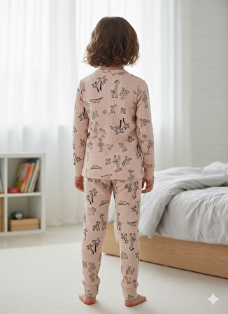 YENİ SEZON KIZ ERKEK ÇOCUK FİTİLLİ PAMUK PİJAMA TAKIMI