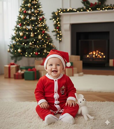 BEBEK YILBAŞI NOEL TEMALI NOEL BABA BAKILI TULUM