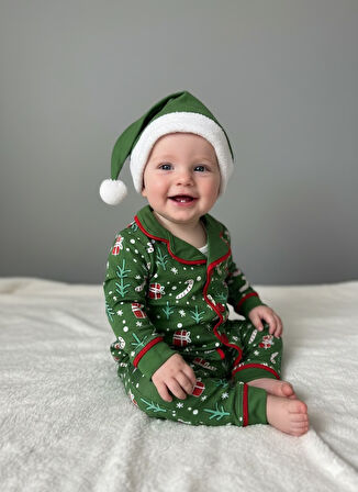 BEBEK YILBAŞI NOEL TEMALI PİJAMA TAKIMI