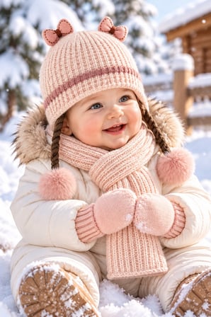 KİTTİ 26150-04 0-18 AY KIZ BEBEK ATKI BERE ELDİVEN SET