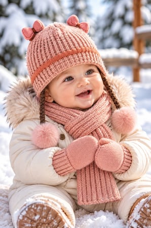 KİTTİ 26150-04 0-18 AY KIZ BEBEK ATKI BERE ELDİVEN SET