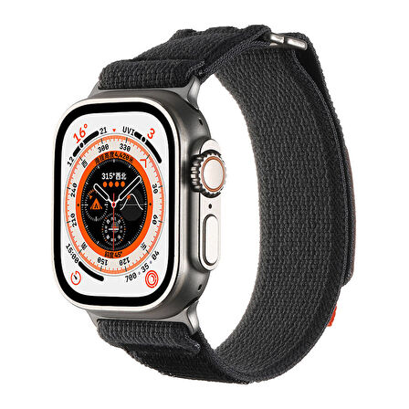 Gpack Apple Watch 10 46mm Kordon Hasır Naylon Örgü Strap Kayış KRD106