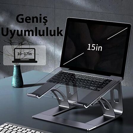 Coofbe Premium 10-17İnch Arası Uyumlu Laptop Standı, Sarsıntı Engelleyici, Kaymaz Taban Stand