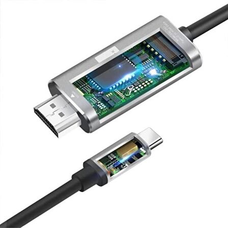 Coofbe 1.8 Metre Type-C to HDMİ 4K 60Hz Ses ve Görüntü Kablosu, Telefon, Tablet, PC HDMİ Kablosu