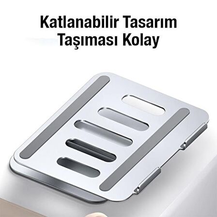 Coofbe 11-18 İnch Yükseklik Ayarlamalı, Katlanabilir Tablet ve Laptop Standı, Kaymaz, Titremez Stand