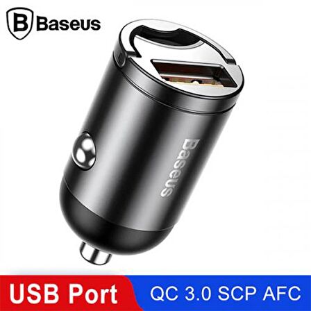 Baseus USB Port Ultra Hızlı Mini 30W Araç Şarjı Araç Çakmaklık Şarjı Quick Şarj