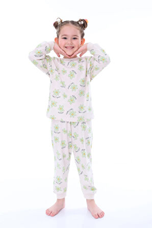 Sweet Daisy Desenli Kız Çocuk Pijama Takımı