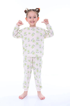 Sweet Daisy Desenli Kız Çocuk Pijama Takımı