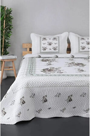 Çift Kişilik Microfiber Kapitone Yatak Örtüsü Flower Lila