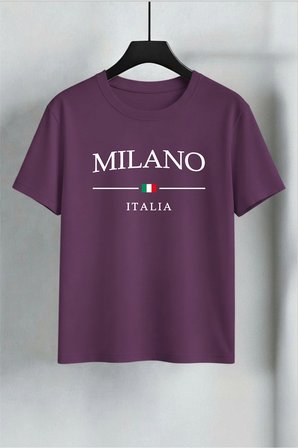 Unisex Milano Italia Baskılı Tasarım Tshirt
